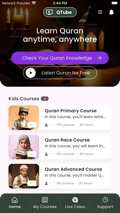 AzanGuru iPhone screen — live class with Google Meet